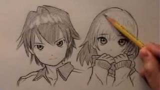 How to Draw Manga Hair Male and Female [upl. by Adena]