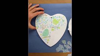 Decoupage tutorial for beginners  Decoupage step by step  Decoupage on wood  Wooden heart plaque [upl. by Hannan488]