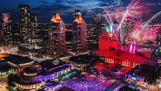 LIVE Canada Day 2023 Fireworks Celebration Square Mississauga 4K [upl. by Koosis]