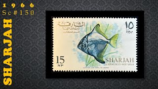 【Sharjah】1966 Sc150 Silver Moony Monodactylus argenteus [upl. by Nytram]