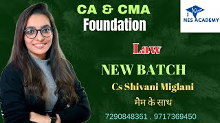 CA amp CMA Foundation  Business Laws  Introduction  New Batch  Face to Face Classes [upl. by Vaientina116]