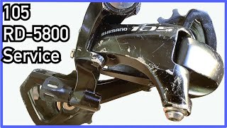 Shimano 105 5800 Rear derailleur restore service clean dissembled [upl. by Raul]