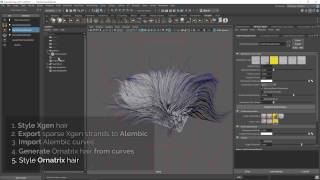 Ornatrix Maya XGen to Ornatrix interop [upl. by Dumanian]