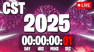 NEW YEARS 2025 COUNTDOWN LIVE 🔴 247 amp Central Standard Time CST New Year Countdown [upl. by Daberath]