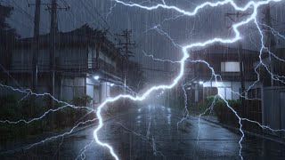 HEAVY RAIN at Night to Sleep Well and Beat Insomnia  Thunderstorm for Insomnia Study RELAX asmr [upl. by Urson]