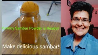 Hotel Style Sambar powder recipe ஹோட்டல் சாம்பார் பொடி செய்முறை  Gayathri Ramabhadran [upl. by Ottillia]