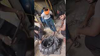 Old Mahindra Thar alloy wheels  tyre modification  TheBihartyre [upl. by Assilaj]