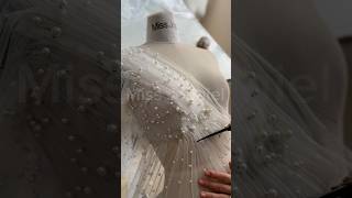 Making a corset beaded tulle midi dress with long sleeves dress hautecouture dress wedding [upl. by Argyle]