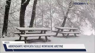 20241208 AREZZO  ABBONDANTE NEVICATA SULLE MONTAGNE ARETINE [upl. by Cahn]