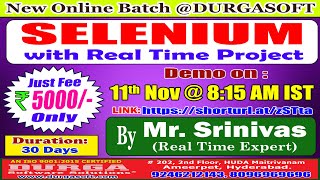 SELENIUM Online Training  DURGASOFT [upl. by Killion576]