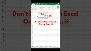 AutoWrite Dates in Excel With THIS simple Trick in Seconds📅 excel excelshorts [upl. by Aerehs]