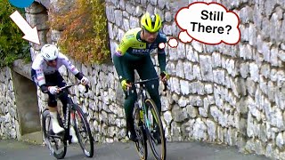 Primoz Roglic Attacks Remco Evenepoel on Steep Ramp  ParisNice 2024 Stage 6 [upl. by Aisatal]