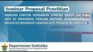 METODE GEOGRAPHICALLY WEIGHTED BIVARIATE GENERALIZED POISSON REGRESSION [upl. by Adnuhsed]