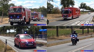 Flächenbrand in Mörfelden Einsatzfahrten FF  DRK  ASB  Gefahrenabwehr Landkreis Groß Gerau [upl. by Idnar]