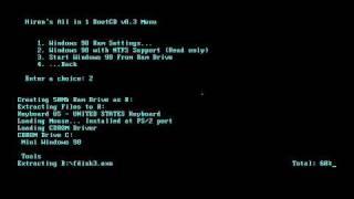 Boot Windows 98 without installation using Hiren Boot CD [upl. by Massiw]