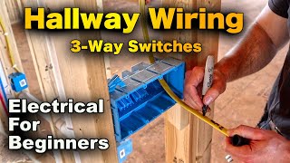 How To Wire A Hallway With Two Switches  3Way Switches And Outlets Explained [upl. by Bohun]