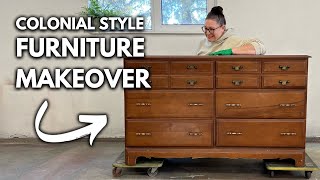 Reviving a Curbside Dresser with Stain amp Paint – Colonial Style Reimagined [upl. by Idnek]