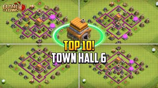 TOP 10 Best Town Hall 6 TH6 Anti 3 Stars Base Layout  Copy Link 2024  Clash of Clans [upl. by Rolfe]