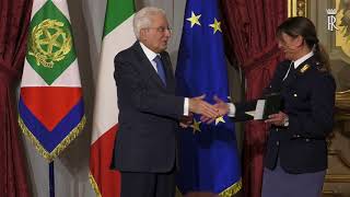 il Presidente Mattarella consegna le Onorificenze al Merito della Repubblica Italiana [upl. by Macfadyn]