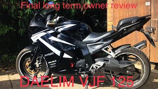 Daelim VJF 125 sport bike final report long term review [upl. by Anaed]