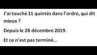 11 quintés dans lordre touchés depuis 11 mois onglet quottickets gagnantsquot sur le site [upl. by Akihsan]