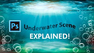 Photoshop Tutorial  How to draw a Beautiful Underwater Scene [upl. by Rotow]