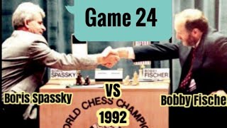 Boris Spassky vs Bobby Fischer  1992 rd 24 [upl. by Enialedam]