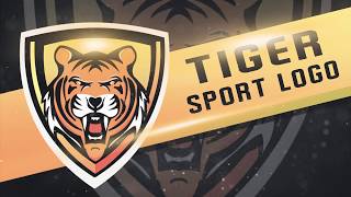 Photoshop Tutorial  Speed Art   Graphic Design  TIGER LOGO [upl. by Saphra]