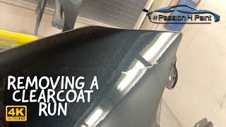 Huge Tips on How to Remove A Clearcoat Run  Paint Run [upl. by Tuorah]