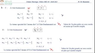 Chimie Théorique S5 Série 3 TD7 [upl. by Nattirb]