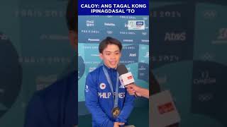 Carlos Yulo Interview Olympics Champion Floor Exercises Paris 2024 [upl. by Ellennaj]