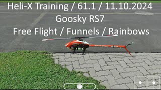 HeliX Training  611  11102024  Goosky RS7  Free Flight  Funnels  Rainbows [upl. by Anavahs785]