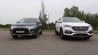 Что круче Hyundai Santa Fe VS Mitsubishi Outlander  Выбор есть [upl. by Arakihc]