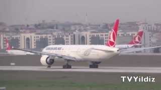 Turkish Airlines Boeing B777300ER Take Off at Istanbul Atatürk Airport [upl. by Sigler]