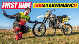 Riding an AUTOMATIC 500cc 2 Stroke Dirt Bike [upl. by Gibrian]