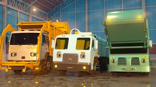 Learn About Waste Recycling and Disposal with George Toby amp Teal the Garbage Trucks  A DAY AT WORK [upl. by Saqaw]