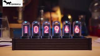 Cool Nixie Tube Clock RGB Creative Tube Clock in Cyberpunk Decor with Mood Lighting [upl. by Conn]