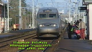 European Railways in the 1990s Rosporden Station Gare d RospordenFrance SNCF on 28th April 1998 [upl. by Autum391]