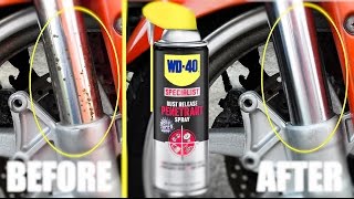 clean rusty fork shocks WD40 method [upl. by Nitsirhc]