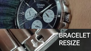 HOW TO ADJUSTRESIZE CASIO BRACELET MTP1374D  REMOVING WATCH LINKS [upl. by Nella388]