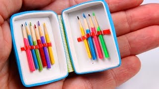 DIY Miniature Pencil Case amp Colored Pencils [upl. by Landis567]