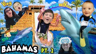 SHARKS IN THE WATER SLIDE Mikes Leap of Faith  Atlantis FUNnel Family Bahamas Trip Part 2 [upl. by Noah]