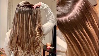 HAIR EXTENSIONS Full Head of ILink Micro Ring Extensions [upl. by Corrie]