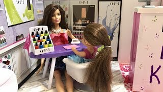 Barbie SALON Nails Hair Girls Day [upl. by Aennyl]