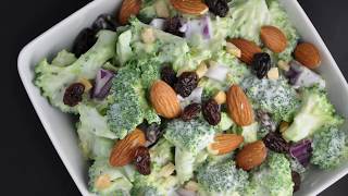 Salade de brocoli saine aux raisins et amandes  recette facile [upl. by Rep]