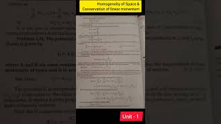 Homogeneity of Space amp Conservation of Linear Momentum  Unit  1st  BSc 1st Year  PUChd [upl. by Rust]