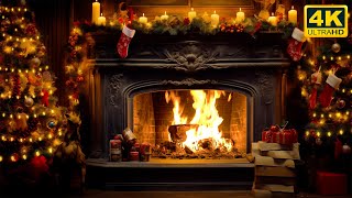 🔥 Christmas Fireplace 4K 12 HOURS Fireplace with Crackling Fire Sounds No Music [upl. by Enineg]