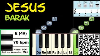 JESUS Barak Piano Tutorial Facil Partitura Acordes Pista [upl. by Rici865]