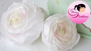 ENG SUB How to make buttercup flowers with wafer paper RanunkelTutorial aus Esspapier [upl. by Aryt]