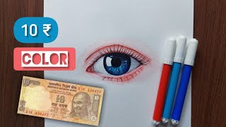 Drawing with 10 Rs sketch pen  tutorial shorts [upl. by Ynnej]